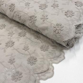 Bavlnená látka EMBROIDERY Catchy daisy beige