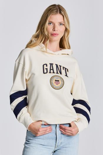 MIKINA GANT D1. CREST SHIELD DETAIL HOODIE CREAM