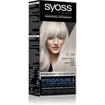 Syoss Cool Blonds permanentní barva na vlasy odstín 12-59 Cool platinum blond 2x50 ml