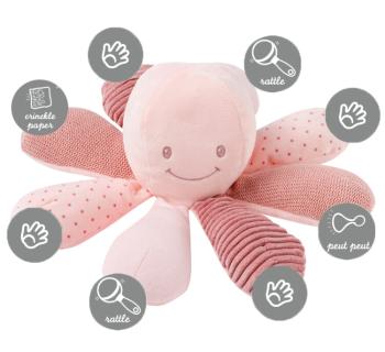 NATTOU Hračka chobotnička edukační 8 aktivit Lapidou pink