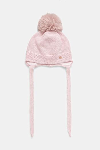 Detská čiapka s prímesou vlny Jamiks BALACAR II ružová farba biela, JZH440