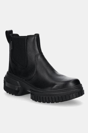 Kožené kotníkové boty Sorel ONA AVE CHELSEA BOOT WP dámské, černá barva, na platformě, 2102161010