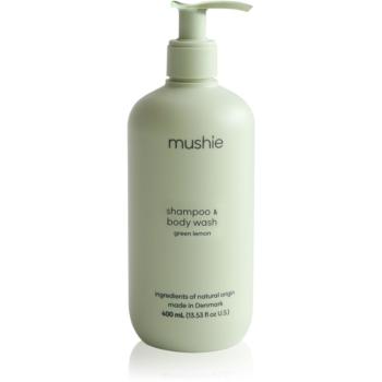 Mushie Organic Baby sprchový gel a šampon 2 v 1 pro děti Green Lemon 400 ml