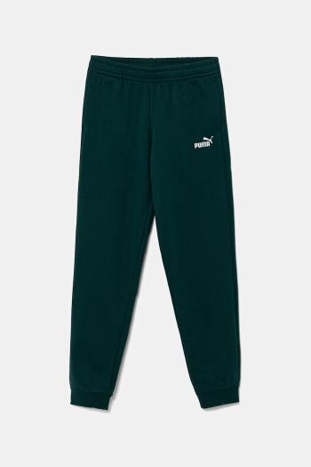 Detské tepláky Puma ESS No. 1 Logo Sweatpants TR zelená farba, s nášivkou, 684914