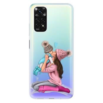 Odolné silikonové pouzdro iSaprio - Kissing Mom - Brunette and Boy - Xiaomi Redmi Note 11 / Note 11S