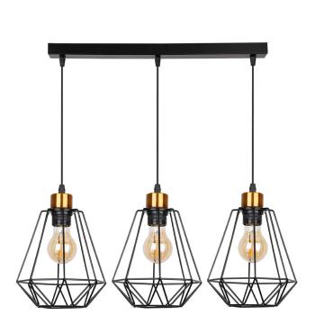 Candellux Černo-zlatý závěsný lustr Primo pro žárovku 3x E27 33-00231