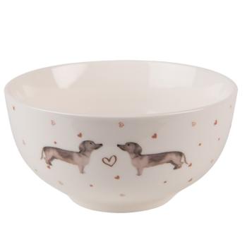 Porcelánová miska s jezevčíkem Dachshund Love - Ø 14*7 cm DHLBO