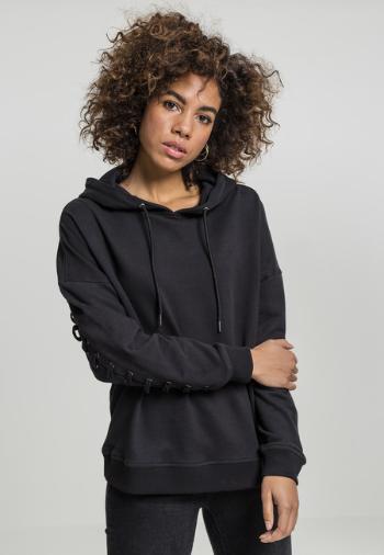 Urban Classics Ladies Laced-Up Hoody black - S