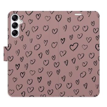 Flipové pouzdro iSaprio - Heart Dark 02 - Samsung Galaxy A14 / A14 5G