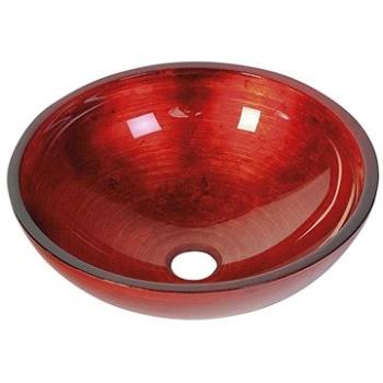 SAPHO MURANO ROSSO IMPERO skleněné umyvadlo kulaté 40x14 cm, červená                                 (AL5318-63)