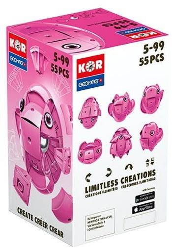 Építőjáték Geomag KOR - 55db, rózsaszín