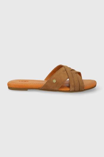 Semišové pantofle UGG Kenleigh Slide dámské, hnědá barva, 1142710