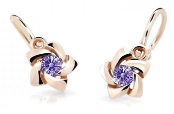 Cutie Jewellery Dětské náušnice z růžového zlata C2201-10-X-4 fialová