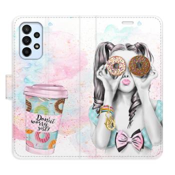 Flipové pouzdro iSaprio - Donut Worry Girl - Samsung Galaxy A23 / A23 5G