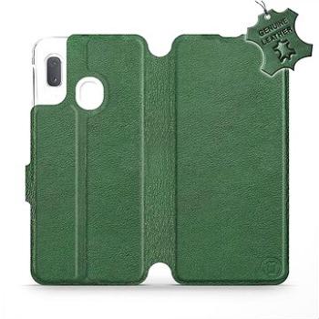 Flip pouzdro na mobil Samsung Galaxy A20e - Zelené - kožené -   Green Leather (5903226908288)