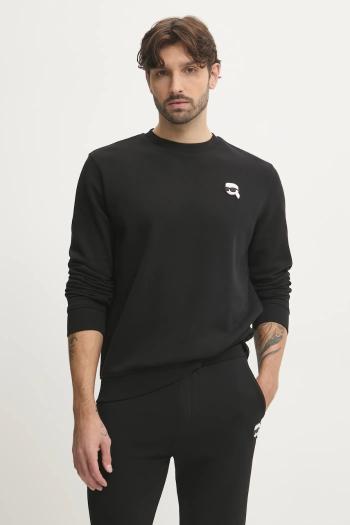 Mikina Karl Lagerfeld pánska, čierna farba, s nášivkou, 500900.705710