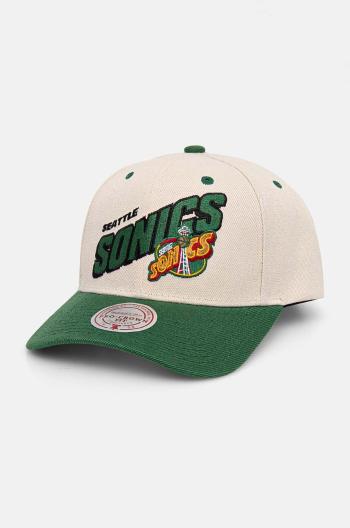 Kšiltovka Mitchell&Ness Seattle Supersonics béžová barva, vzorovaná, HHSS7506-SSUYYPPPOFWH