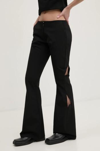 Nohavice Heliot Emil dámske, čierna farba, zvony, vysoký pás, PRESS25_W_10_191_BLK01