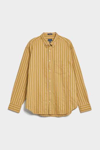 KOŠILE GANT D1. REL DOBBY STRIPE SHIRT DARK KHAKI