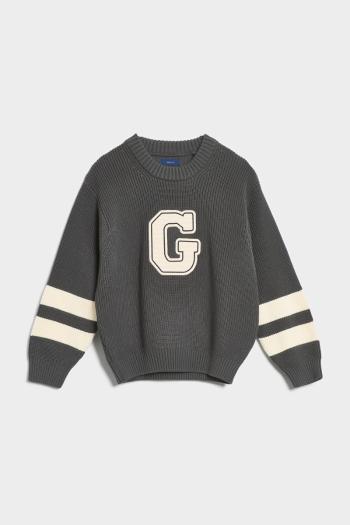 SVETR GANT D2. COLLEGIATE C-NECK KNIT DARK GRAPHITE