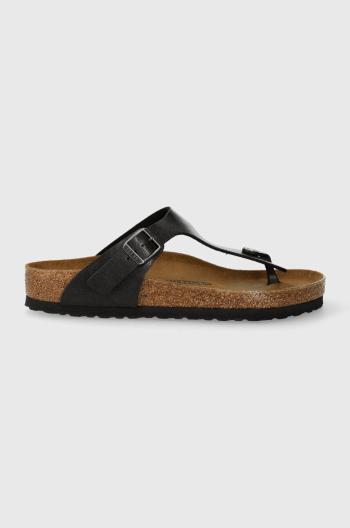 Žabky Birkenstock Gizeh dámské, černá barva, na plochém podpatku, 541951