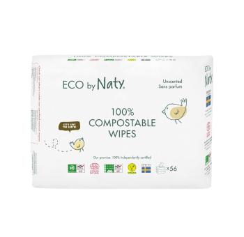 ECO by Naty Vlhčené ubrousky bez vůně pro citlivou pokožku 3x56 ks