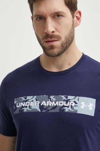 Tričko Under Armour tmavomodrá barva, s potiskem, 1376830