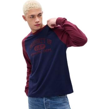 GAP LS LOGO RAGLAN Pánské tričko, tmavě modrá, velikost