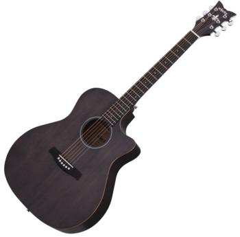 Schecter Deluxe Acoustic Satin SeeThru Black Akustická kytara Jumbo