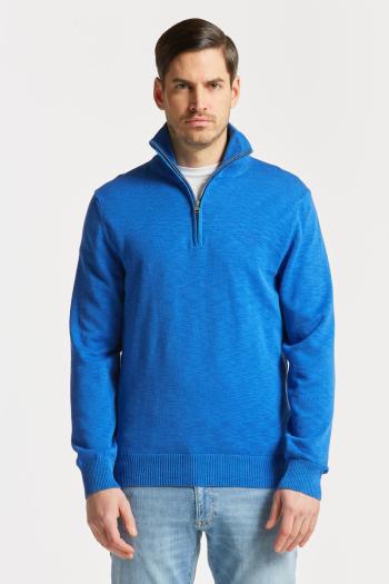 SVETR GANT COTTON FLAMME HALFZIP LAPIS BLUE