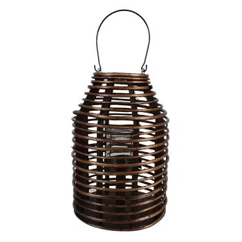 Hnědá dřevěná závěsná lucerna Bamboo - Ø25*35 cm 6RO0581L