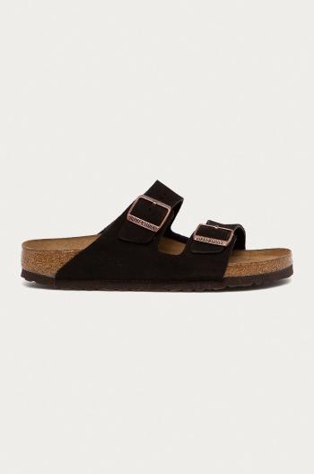 Semišové pantofle Birkenstock Arizona dámské, hnědá barva, 951313