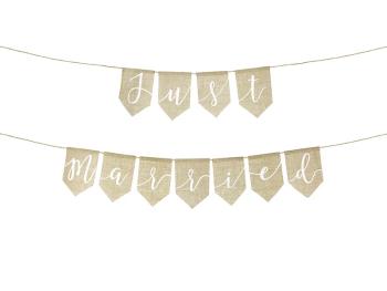 PartyDeco Banner - Just Married 23 x 185 cm