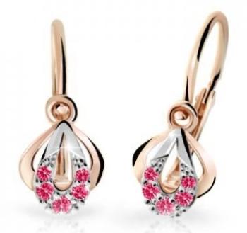 Cutie Jewellery Dětské bicolor náušnice z růžového zlata C2270-10-X-4 fuchsiová