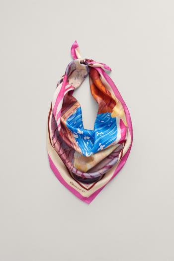 ŠÁTEK GANT SCENERY PRINTED SILK SCARF PERKY PINK