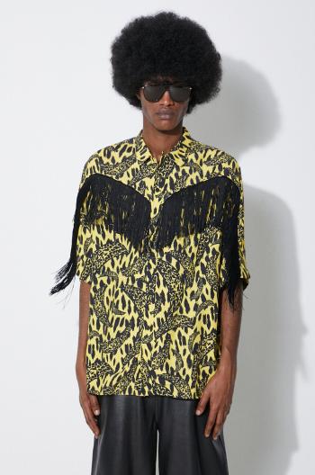 Košeľa Fiorucci Banimalier Print Fringed Shirt pánska, žltá farba, regular, M01FPTSH054VI01YW02