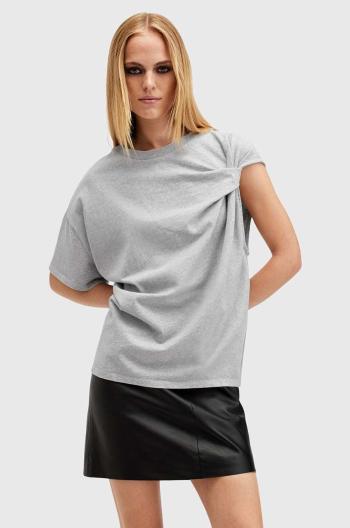 Bavlněné tričko AllSaints ONYX TWIST šedá barva, W193JB