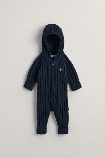 SVETR GANT SHIELD COTTON CABLE ONE PIECE EVENING BLUE