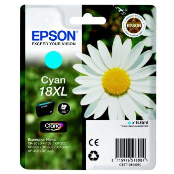 Epson T18124022, T181240, 18XL azurová (cyan) originální cartridge