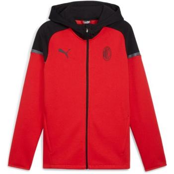 Puma ACM CASUALS HOODED Pánská fotbalová mikina, červená, velikost