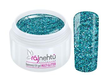 Ráj nehtů Barevný UV gel MULTI GLITTER 5 ml - Turquoise