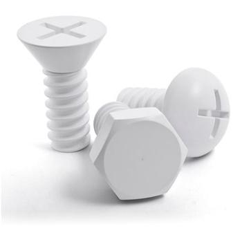 Qualy Screw Collection, 3ks, plast, bílé (QL10064-WH)