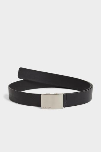 OPASEK GANT PLAQUE BUCKLE LEATHER BELT BLACK