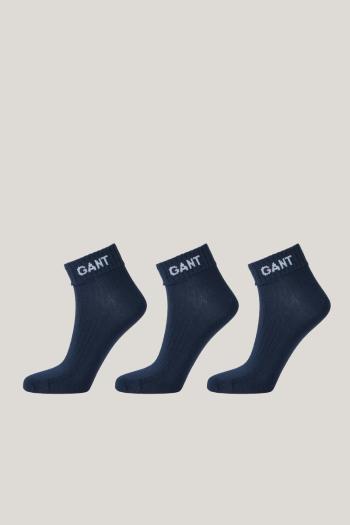 PONOŽKY GANT LOGO ANKLE SOCKS 3-PACK EVENING BLUE