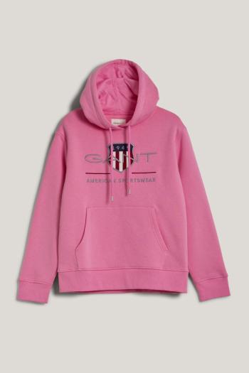 MIKINA GANT ARCHIVE SHIELD HOODIE CANDY PINK