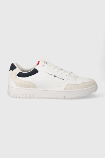 Sneakers boty Tommy Hilfiger TH BASKET CORE LTH MIX ESS bílá barva, FM0FM05058