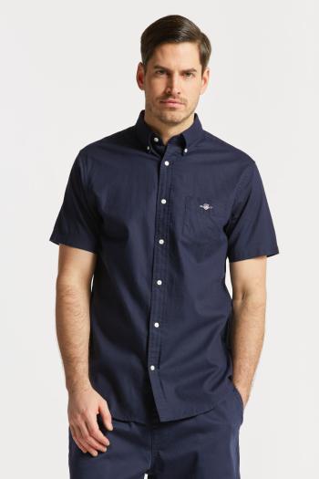 KOŠILE GANT REG COTTON LINEN SS SHIRT EVENING BLUE