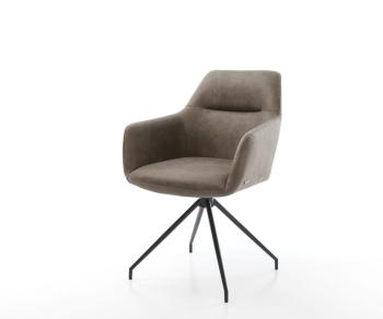 Otočná židle Pejo-Flex taupe vintage křížová podnož zúžená