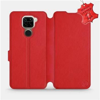 Flip pouzdro na mobil Xiaomi Redmi Note 9 - Červené - kožené -   Red Leather (5903516288861)