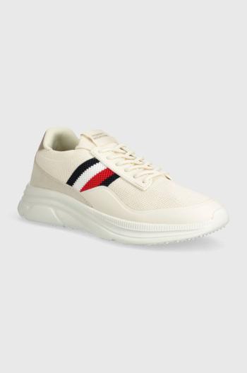 Sneakers boty Tommy Hilfiger MODERN RUNNER PREMIUM KNIT béžová barva, FM0FM05135